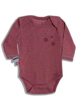 OrganicEra Organik Uzun Kollu Bebek Body, Bordo Melanj