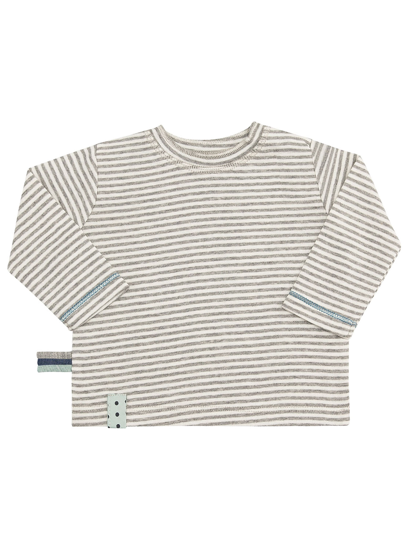 OrganicEra Organik Uzun Kollu Tshirt Çizgili, Grey Melange