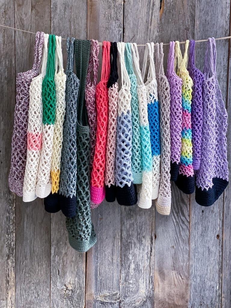 Anne Elinden Geleneksel Pazar'a Özel El işi File Çanta