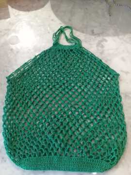 Anne Elinden Geleneksel Pazar'a Özel El işi File Çanta Koyu Yeşil