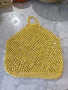 Anne Elinden Geleneksel Pazar'a Özel El işi File Çanta Sarı