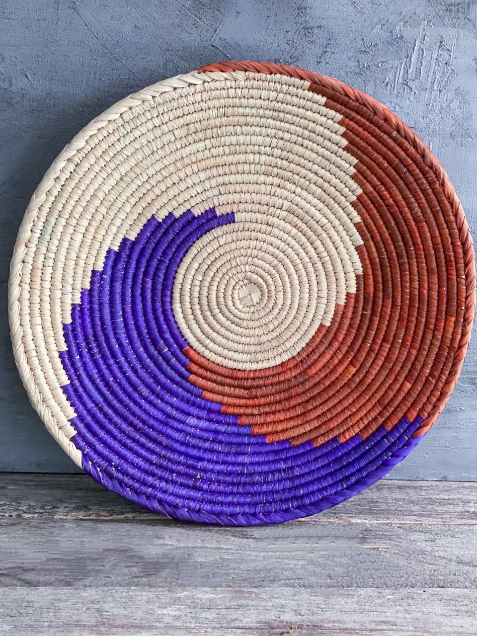 Hasır El Örmesi Duvar Tabağı Büyük Boy 11