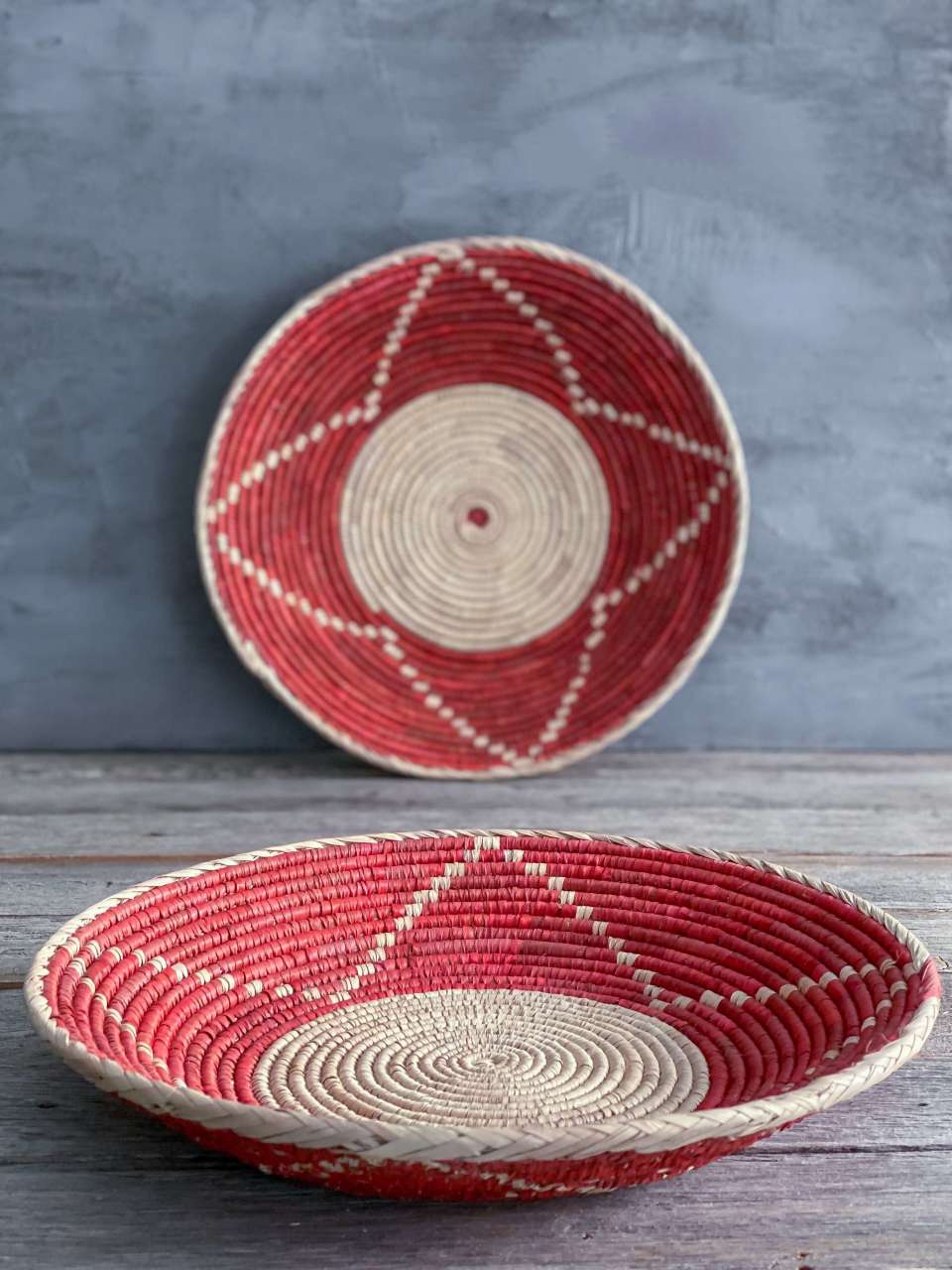 Hasır El Örmesi Duvar Tabağı Büyük Boy 7