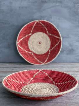 Hasır El Örmesi Duvar Tabağı Büyük Boy 7